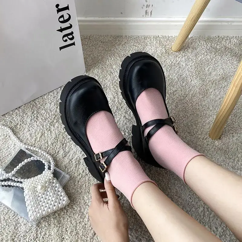 Туфли Lolita женские на высоком каблуке винтажные Мэри Джейн униформа JK платформа