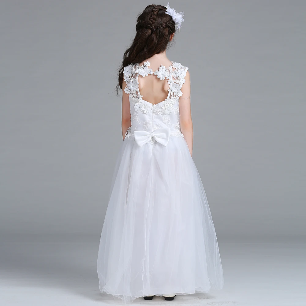 Детское Открытое платье принцессы с открытой спиной для девочек детское длинное