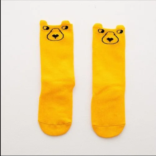 Милые хлопковые чулки для малышей с ушками Нескользящие гольфы от 0 до 4 лет