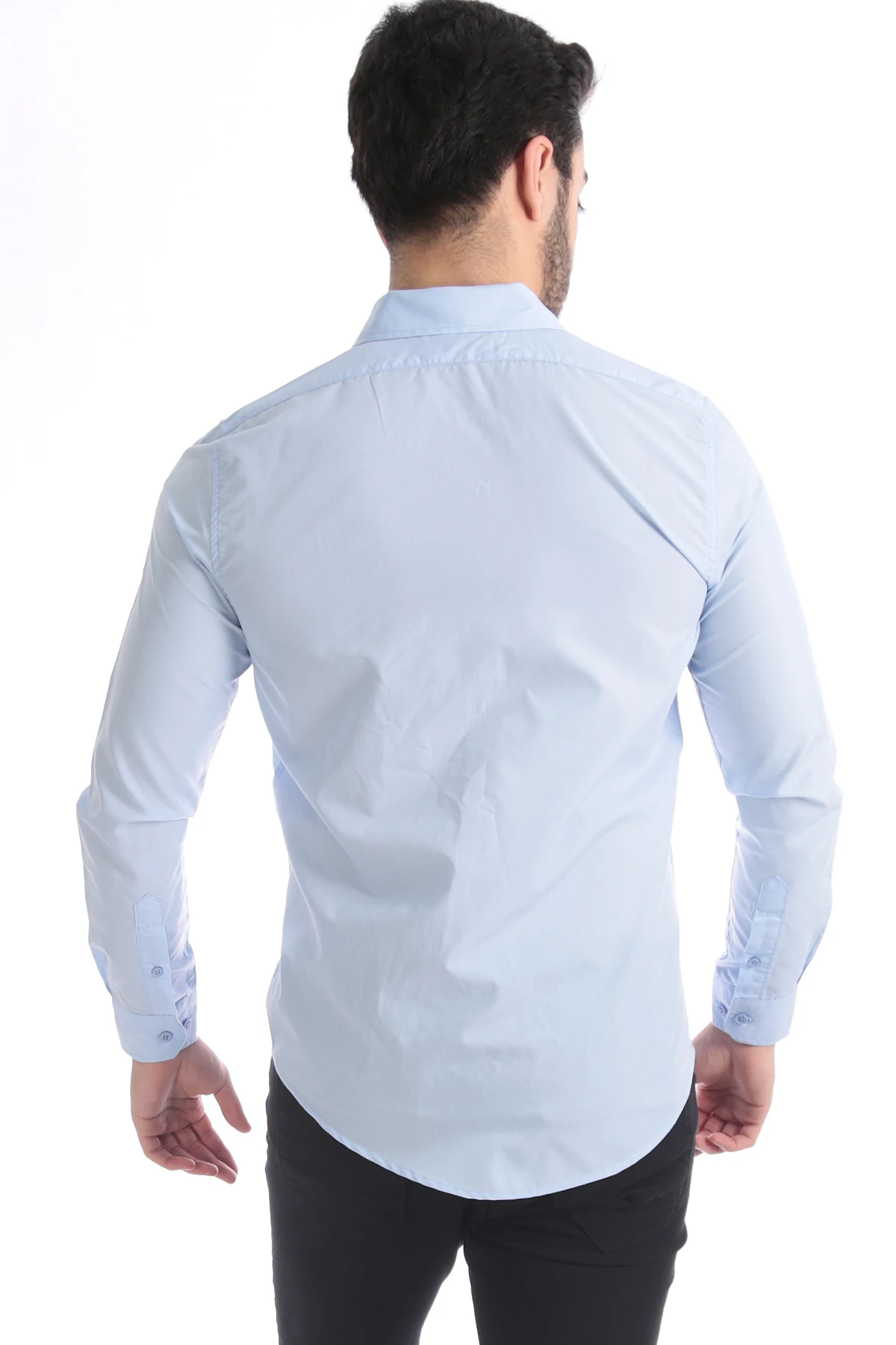 

Ice Blue Mens Plain Shirt