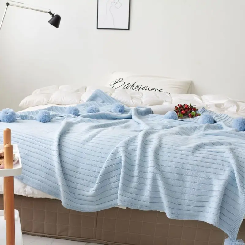 Одеяло s для кроватей вязаное вручную одеяло дивана с 6/8 шариками утяжеленное