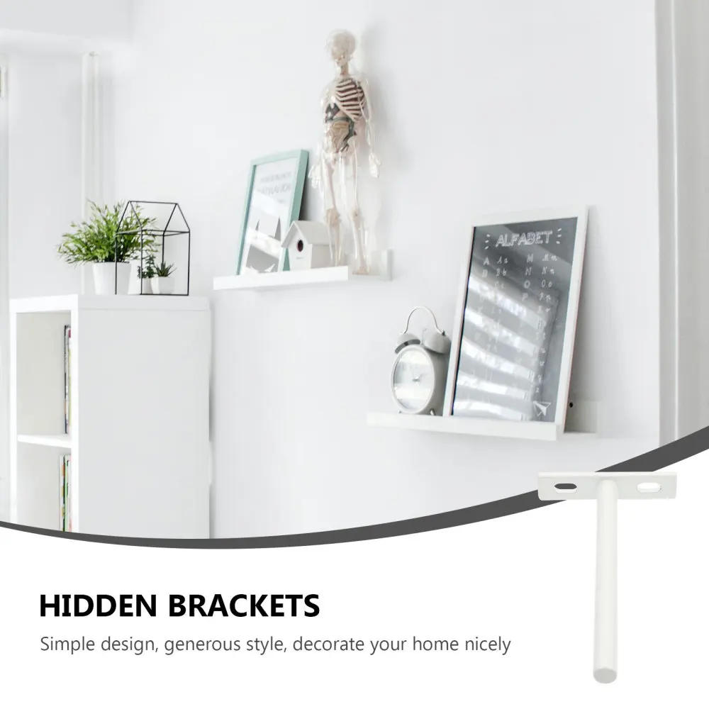 

5PCS 5 inch Floating Shelf Bracket Concealed Blind Shelf Wall Mount Support