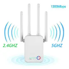 WiFi Repeater Wireless WiFi Extender 2.4G 5G WiFi Booster 1200Mpbs Wi Fi Amplifier 5ghz Wi Fi Signal Repeater 5Ghz Wi-Fi Router