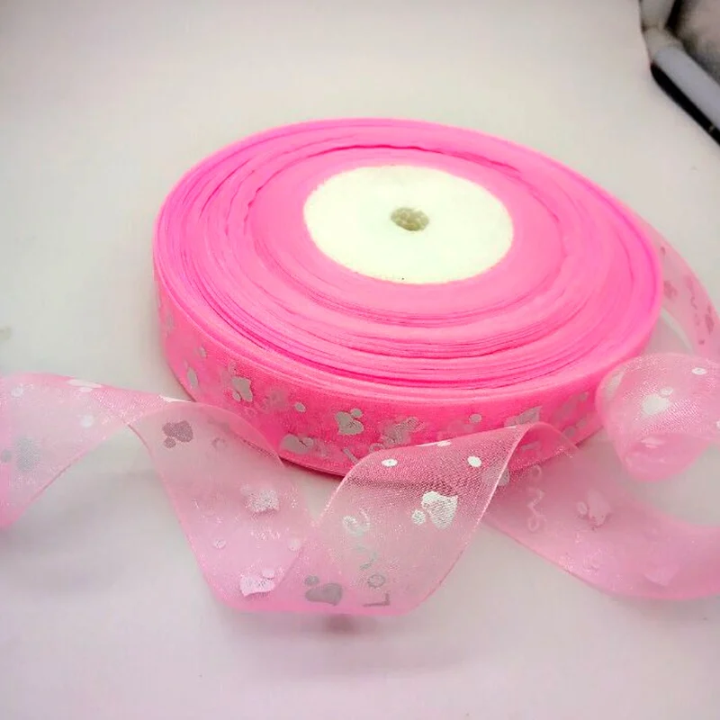 HL 1 &quot5 метров/20 метров печатная любовь сердце подарочная лента из органзы