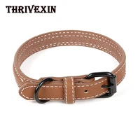 leather dog collar heavy duty dog collar genuine leather alloy hardware double d ring best for small medium dogs