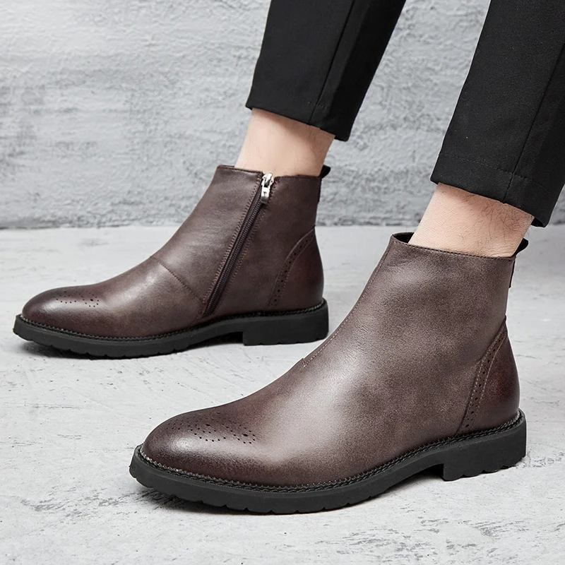 Ботинки мужские из натуральной кожи размеры 38 44 983 м|Ботинки челси| |