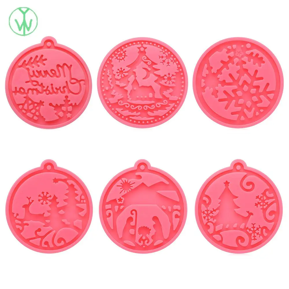 

6Pcs Christmas Ball For Candy Chocolate Making Resin Crafts Keychain Pendant Silicone DIY Epoxy Mold Food Grade Silicone Moulds