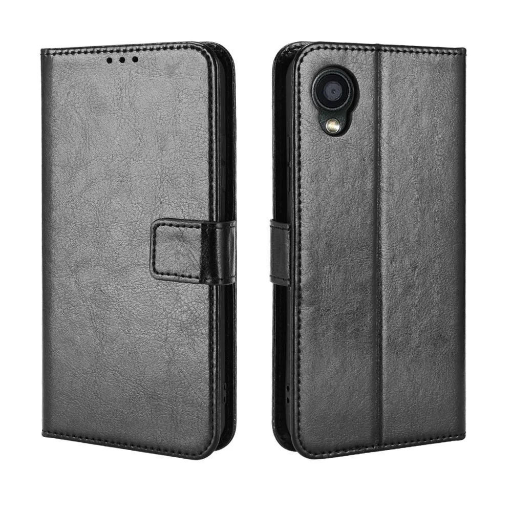 Модный ударопрочный флип-чехол из искусственной кожи с подставкой Kyocera Digno BX2