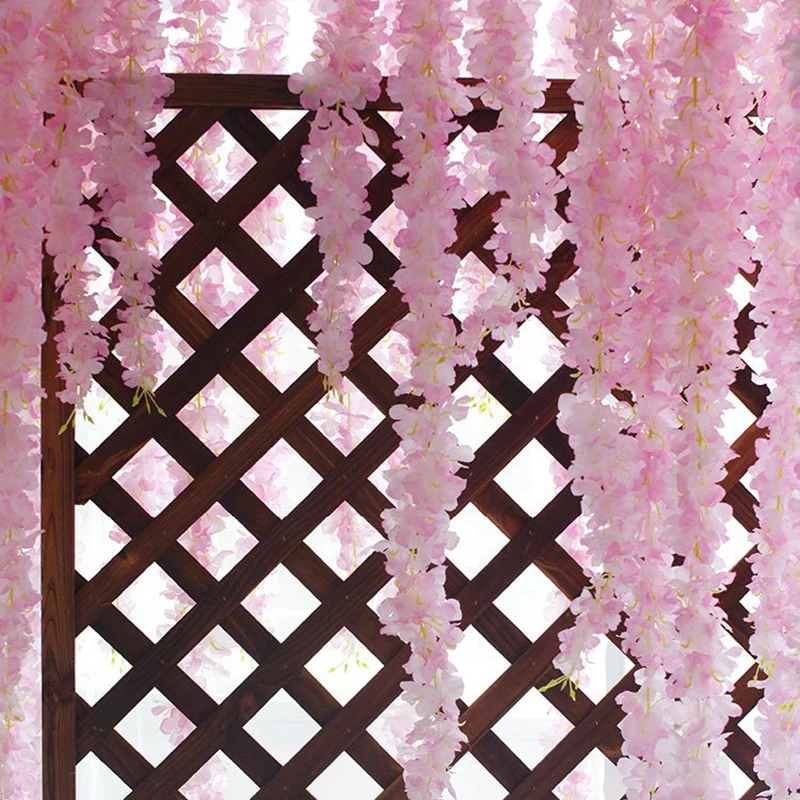 

Artificial Flower Vine Orchids Flower String Handmade Hanging Garland Wedding Party Home Wall DIY Decoration Crafts Supplies