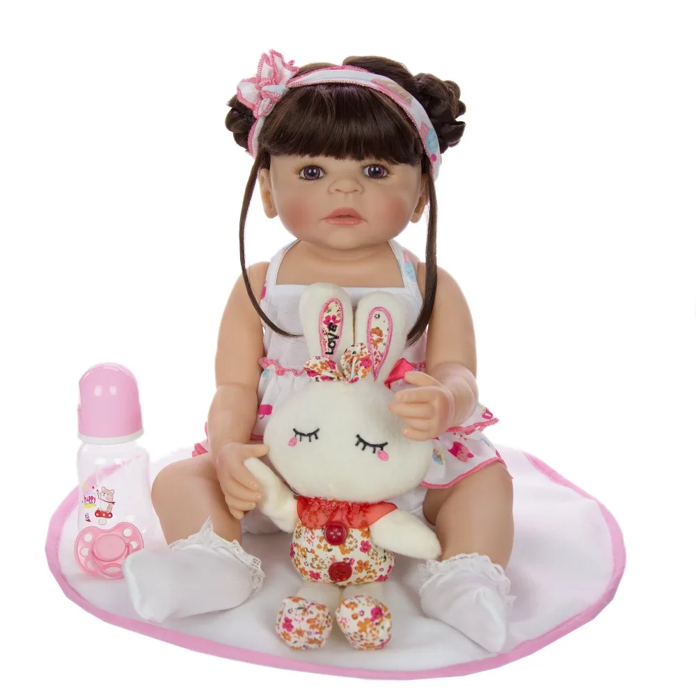 

Bebe reborn lol baby reborn bonecas 22inch 55cm full silicone vinyl body girl reborn toddler bonecas for child gift toys