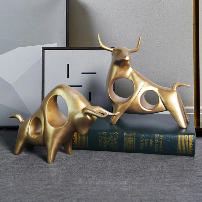 

Статуэтка крупного рогатого скота животное Телец домашний декор для гостиной, Скульптура Быка, Фигурка Телец, домашние настольные украшения, абстрактные поделки