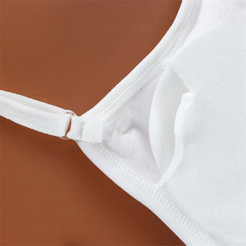 Однотонный бюстгальтер для молодых девушек мягкий хлопковый подростковое
