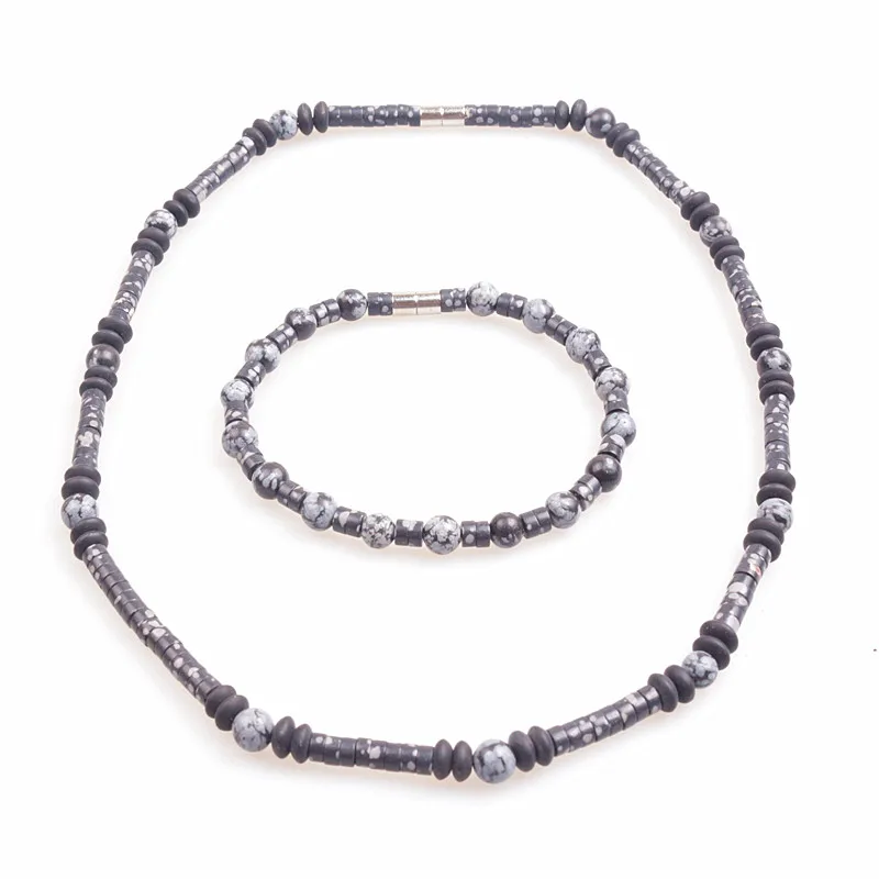 Уникальное ожерелье браслет для мужчин 6 мм бусины из натурального камня и