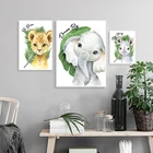 Плакат для украшения дома, Настенная картина с мультяшными животными в скандинавском стиле для гостиной, спальни, детской комнаты, Картина на холсте