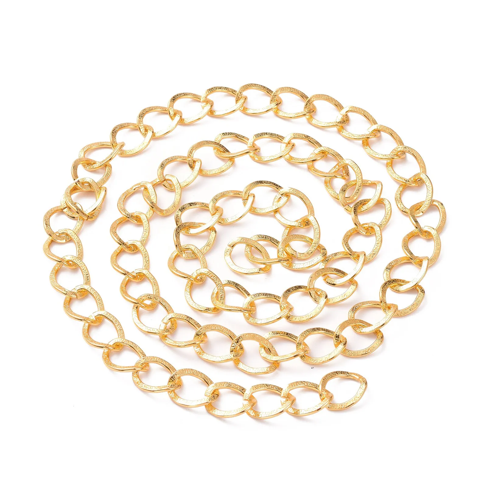 

2m Aluminum Curb Chains Black Golden Color Necklace Twisted Chains Bulk For Bracelets Open Link Unwelded For DIY Jewelry Making