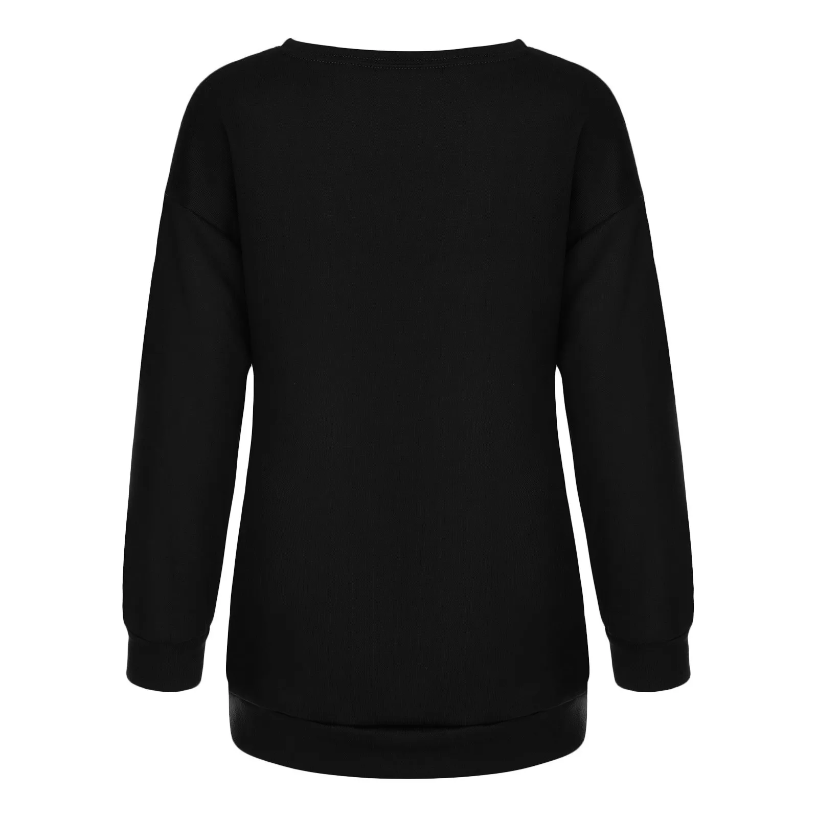 

Women Long Sleeve Pumpkin Splicing Print Halloween Pullover Sweatshirt Top Shirt Solid Color Casual Daily All-match Girl T-shirt