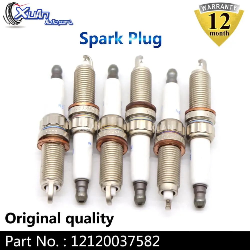 Свеча зажигания Iridium XUAN 6 шт./лот 12120037582 для BMW E82 E88 F10 F13 135i 535i X1 335i 435i 640i X3 F25 X5 E70 X6