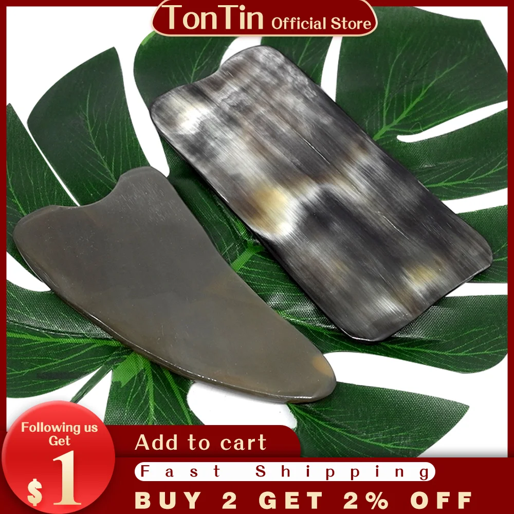 Tontin большой размер натуральный бычий Рог здоровье соскабливание гуаша Массажная