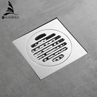 Душ стоков 10 см квадратный латунь хром Ванная комната трап балкон дезодорант сливное отверстие для ванны ситечко напольные покрытия сточная решетка WF-8107L