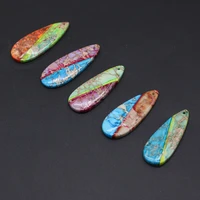 natural stone emperor stone long water drop hole pendant diy for making bracelets necklaces jewelry accessories 16x40mm