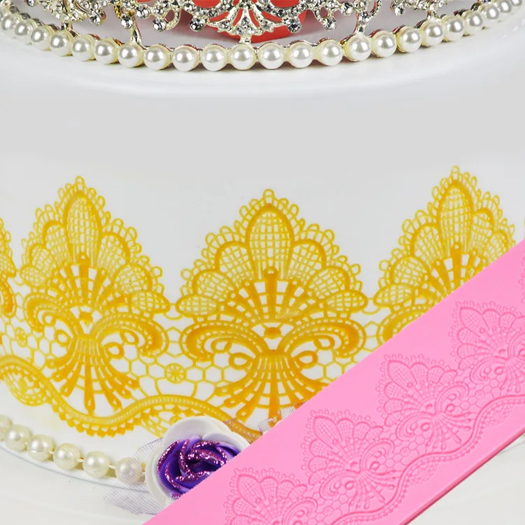 Новая корона кружевной коврик силиконовая форма для помадки торта инструменты