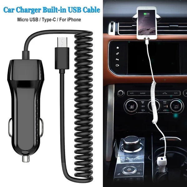 

Кабель с разъемом USB Type-C для быстрого автомобильного зарядного устройства для телефона with1.5M кабель 3.4A мини быстрое зарядное устройство ада...