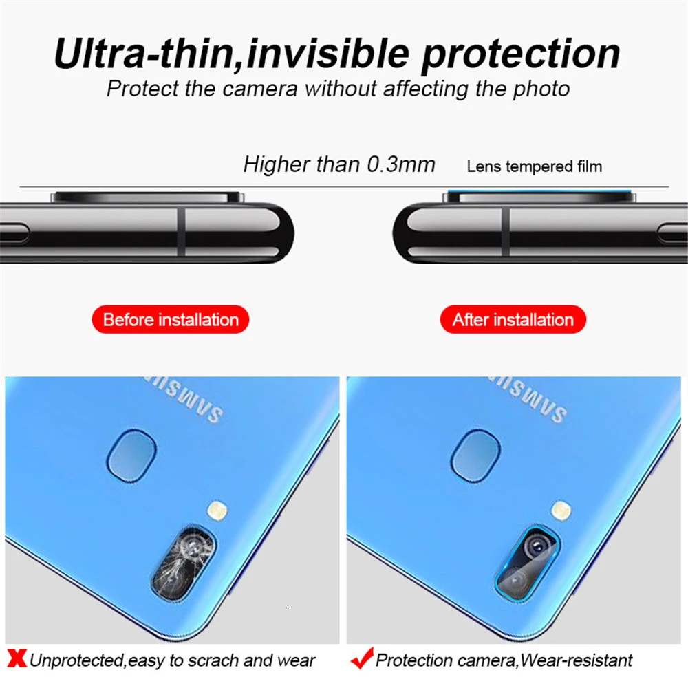 33D Защитная пленка для объектива камеры Samdung S9 S10 S8 Plus Ptotective стекло A 10 20 E 30 40 50 60 70 80