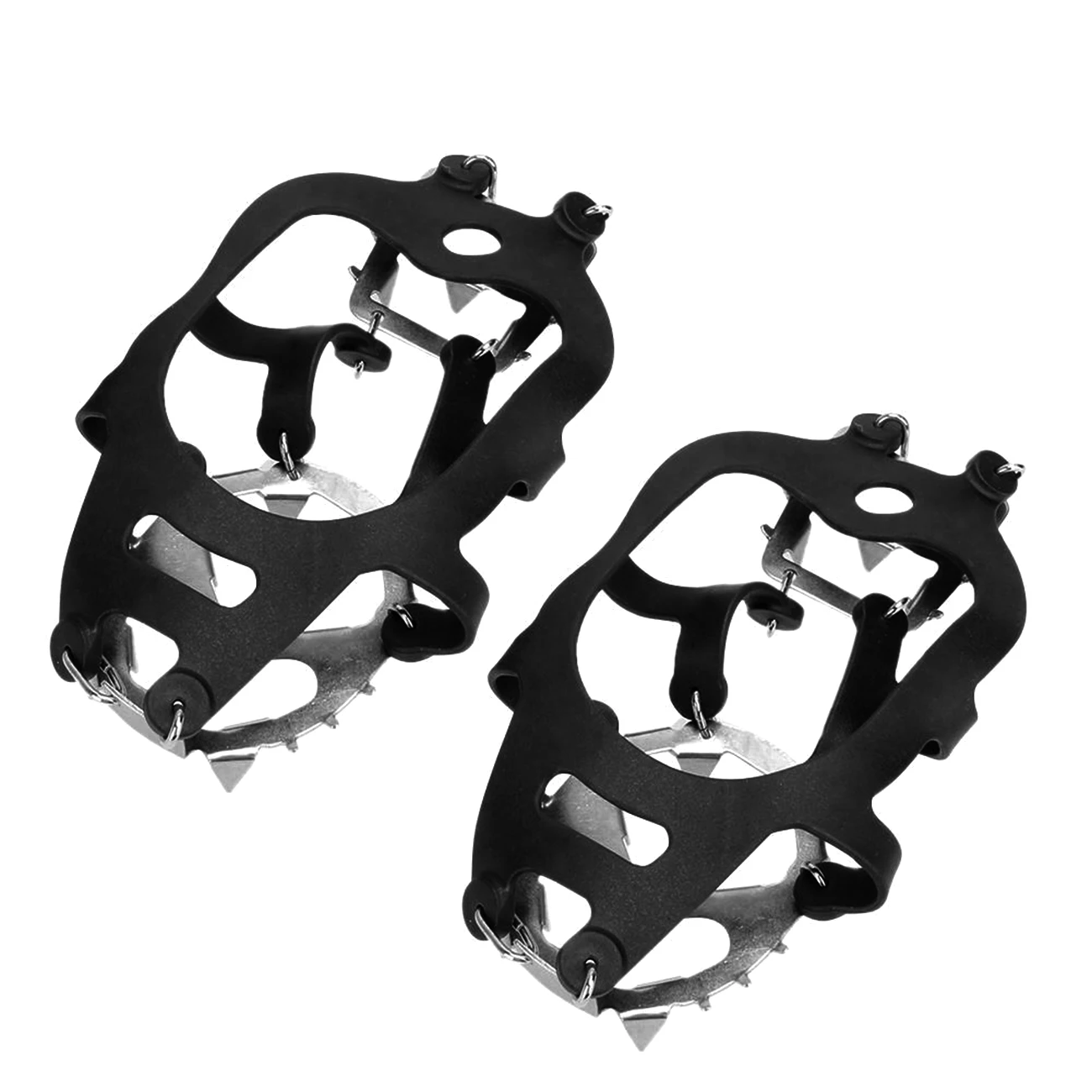 

1 Pair 18 Steels Teeth Climbing Crampons Anti-Slip Snow And Ice Gripper Winter Shoes Cover Spike Grips Cleats For Mountaineering