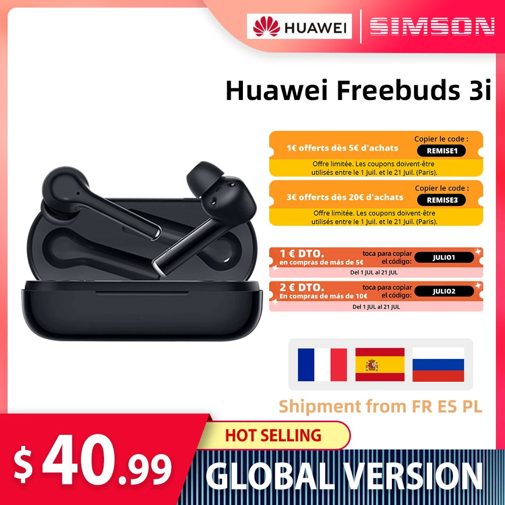 Huawei FreeBuds 3i глобальная версия наушники вкладыши TWS с беспроводной стерео Bluetooth