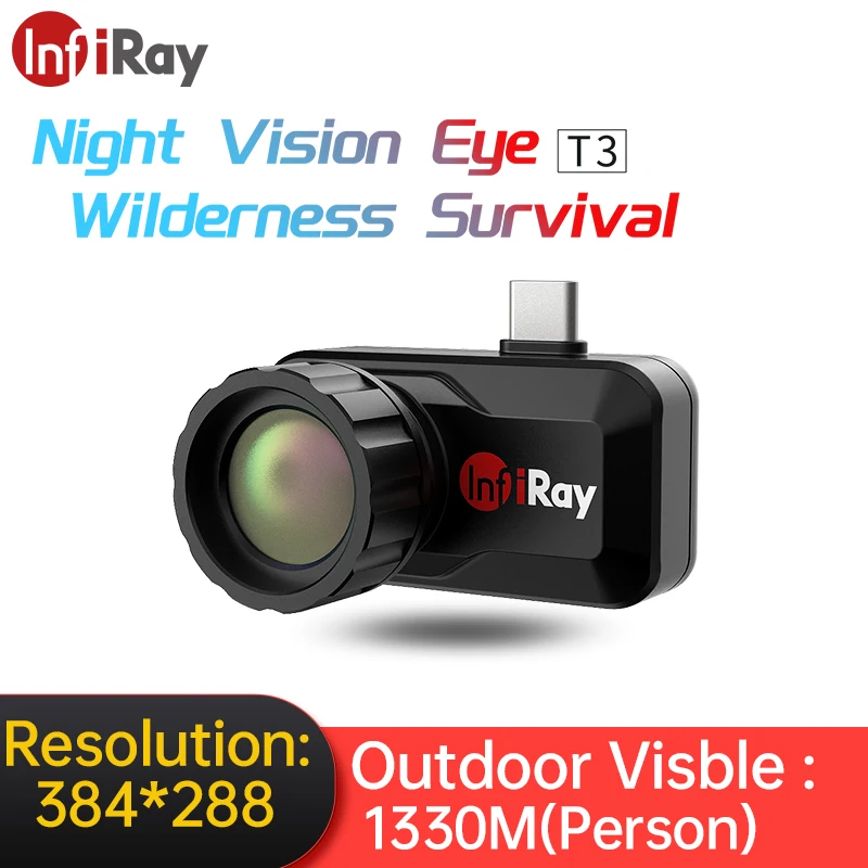 

InfiRay Infrared Thermal Imager T3 Monocular Thermal Camera Night Vision Outdoor Hunt Hot Spot Tracking for Android Type C Phone