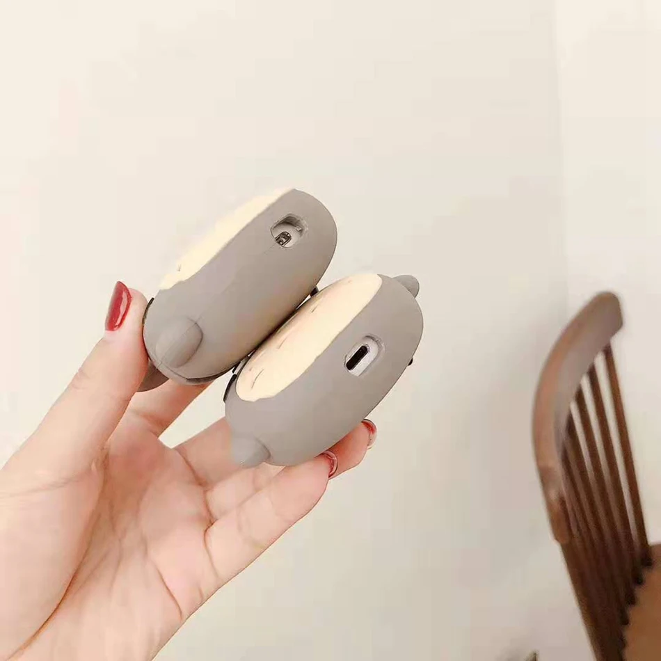 Для AirPods чехол 3D милый трехмерный мультфильм Тоторо чехол для Airpods 2/i10/i11 TWS Защитная крышка с крючок карабина