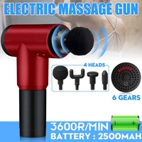 6 gear 3600rmin muscle massage gun high speed vibration massager fitness decompose lactic acid relief pain relax body
