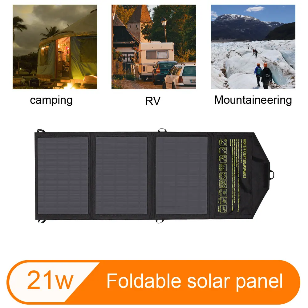 Складное солнечное зарядное устройство с двойным USB используется для наружного