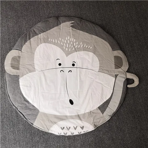 monkey Детский мягкий хлопковый круглый игровой коврик с героями мультфильмов, Ползунки для новорожденных, детский игровой коврик, украшение детской комнаты, одеяло бутафория для фото - Цвет: monkey