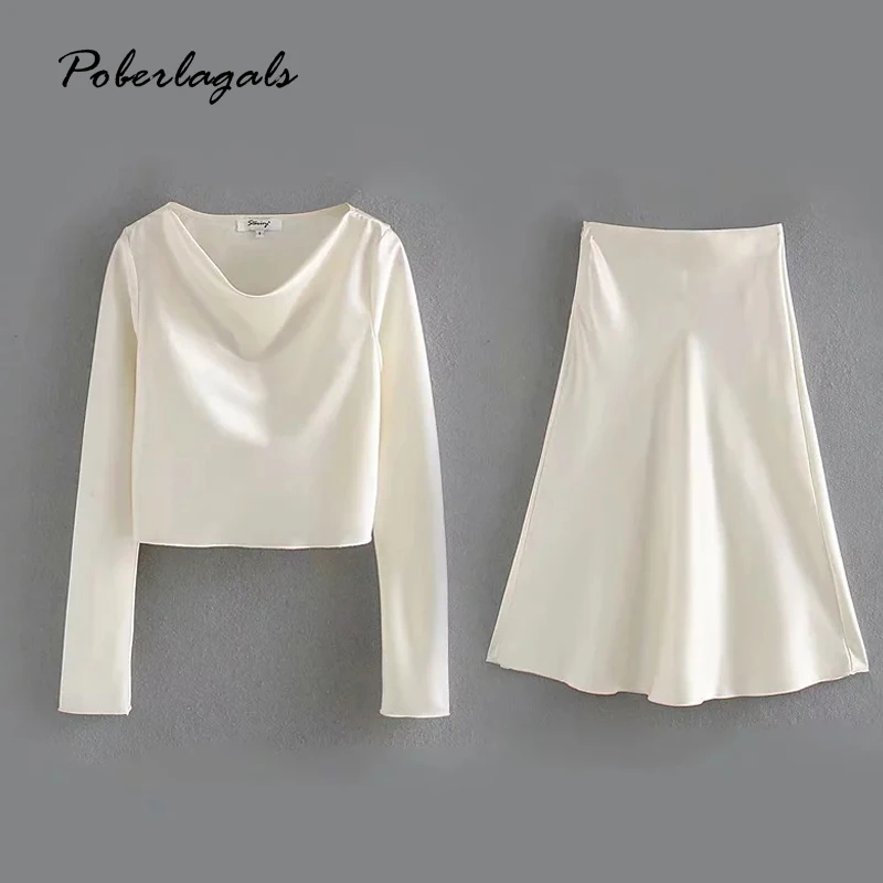 Платье женское атласное с длинным рукавом пикантная шелковая рубашка атласной