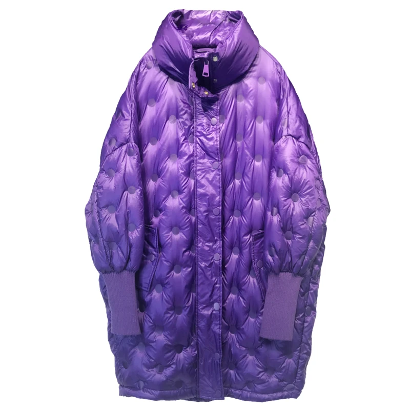 2019 осенний и зимний белый пуховик женский длинный плюс размер женская Свободная