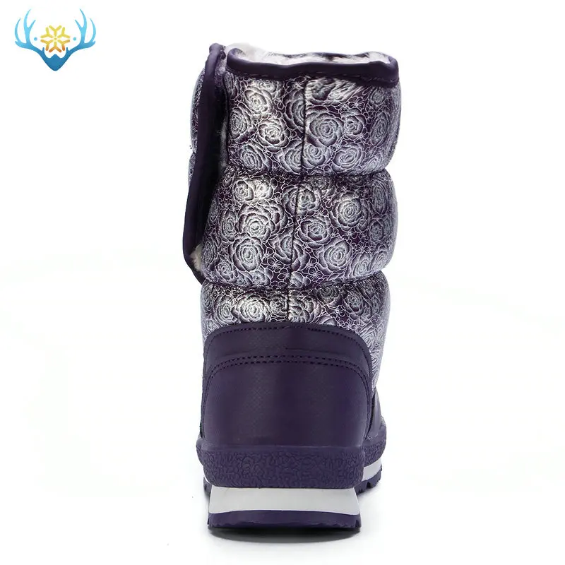 Теплые зимние сапоги Детская обувь Мягкая меховая подошва из синтетического