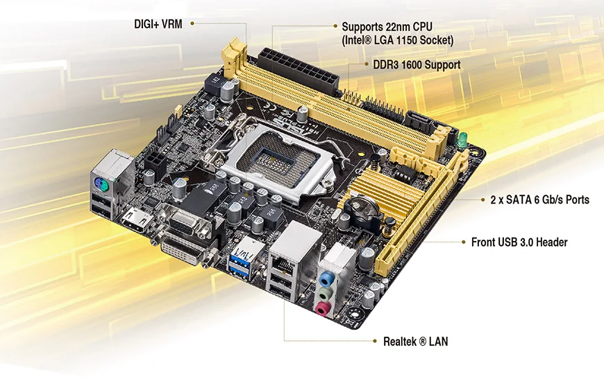 Б/у оригинальная материнская плата ASUS H81I-PLUS MINI ITX HTPC разъем LGA 1150 | Компьютеры и