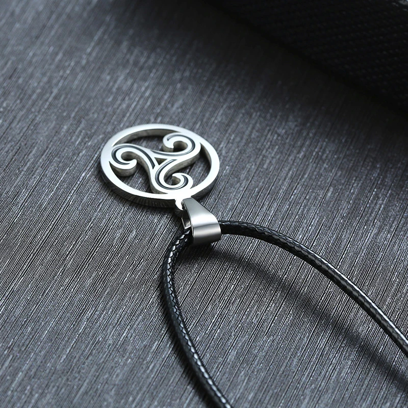 Серебряное ожерелье Triskelion с тройной спиральной подвеской, ожерелье из нержавеющей стали Bbc Renaissance, ювелирные изделия унисекс