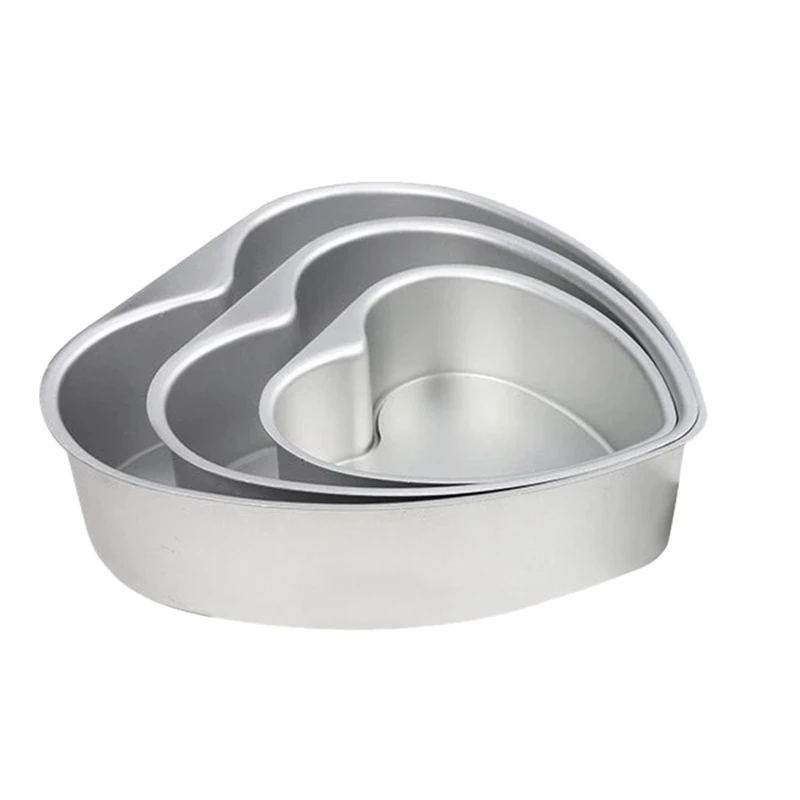 

Набор из 3 предметов, форма для торта в форме сердца с низом под напряжением, антипригарная форма для торта под напряжением, шифоновая форма ...