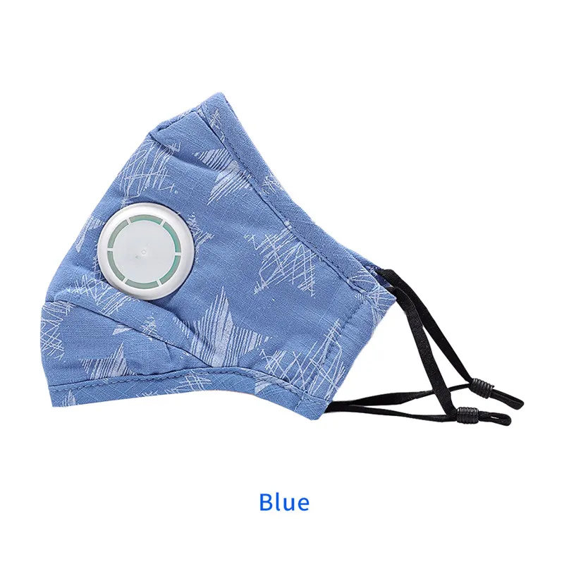 blue 01 PM2.5 анти-хлопковая Дымчатая Маска дыхательный клапан Анти-пыль рот маска фильтр с активированным углем респиратор рот Муфельная маска лицо - Цвет: blue 01