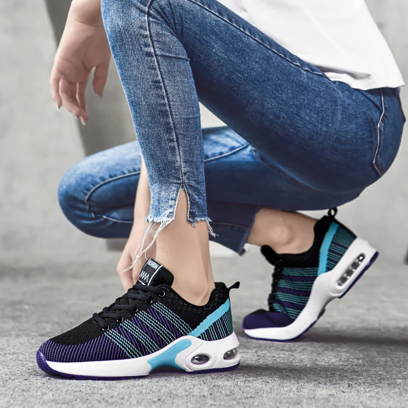 Women's Air Cushion Sports Running Shoes Fashion Breathable Sneakers Mesh Soft Sole Frenulu Casual Athletic Lightweight | Спорт и