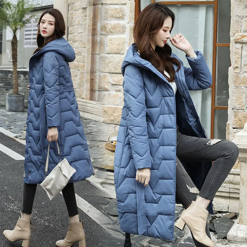 Vielleicht 2019 New Autumn Winter Coat Women Jacket Long Hooded Winter Jacket Women Parkas Winter Jackets And Coats With Belt