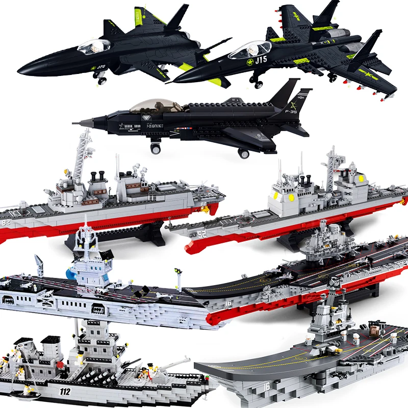 Модель Sluban строительные блоки морская подводная лодка военный корабль самолет Aircrafted Перевозчик военный корабль боевой крейсер Фрегат игрушки