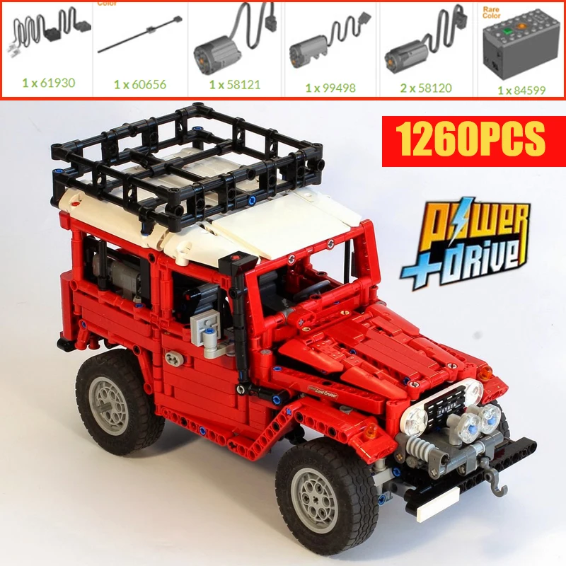 

Новый двигатель RC Toyota Land Cruiser FJ40, жесткая экспедиция, jeepde автомобиль, подходит для высокотехнологичной модели, строительные блоки, кирпичи, и...