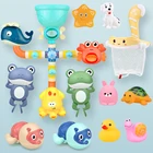 Игрушка детская для ванны, резиновый смеситель для душа, с утенком, набор распылителей воды для детей, животные, летняя игрушка для ванной