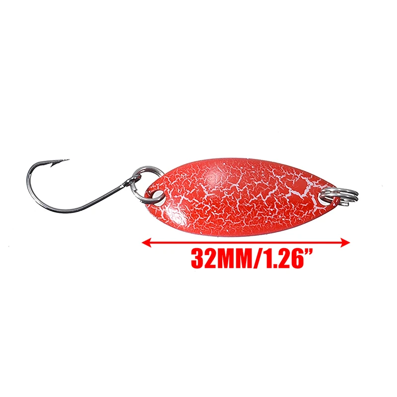

Mayitr 5Pcs 3.2cm/3g Bait Fishing Metal Spoon Lure Bait For Trout Bass Spoons Hard Sequins Spinner Baits Single Hook
