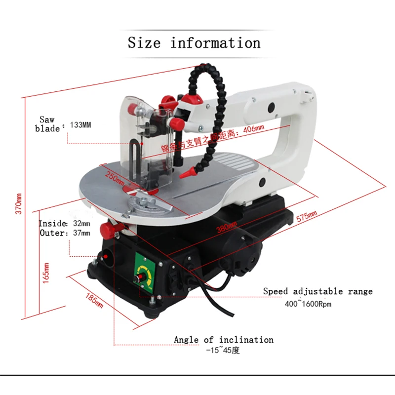 

Woodworking electric mini bench scroll saw machine can cut curves and pull patterns