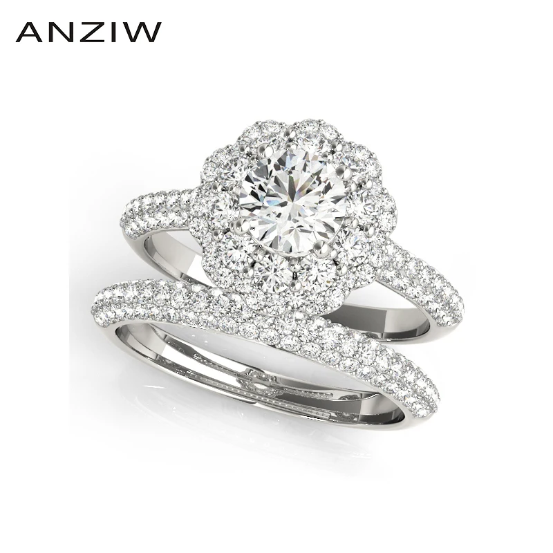 Кольцо для помолвки с цветком 0 5 карат|ring set|bridal ring setbridal |