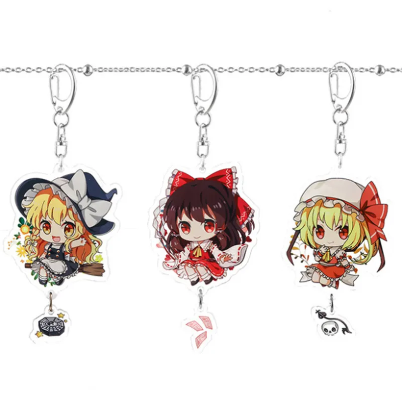 

Мультфильм Аниме проект тохоу брелок милый акриловый кулон брелок детские игрушки модный Flandre Remilia Reimu Marisa брелок